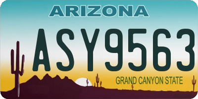 AZ license plate ASY9563
