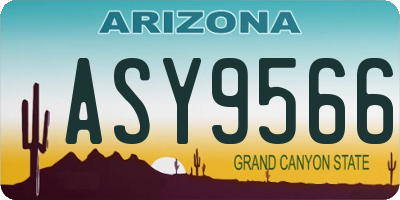 AZ license plate ASY9566