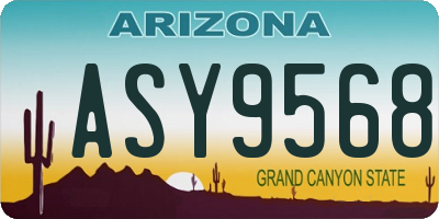 AZ license plate ASY9568