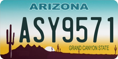 AZ license plate ASY9571