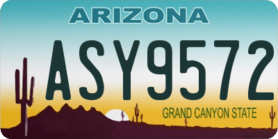 AZ license plate ASY9572