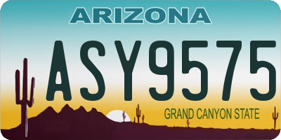 AZ license plate ASY9575