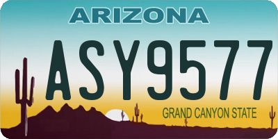 AZ license plate ASY9577