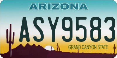 AZ license plate ASY9583
