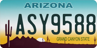 AZ license plate ASY9588