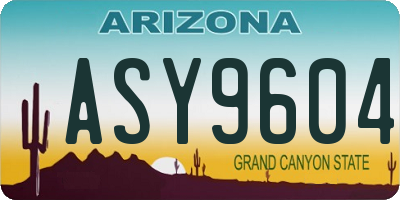 AZ license plate ASY9604