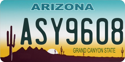 AZ license plate ASY9608