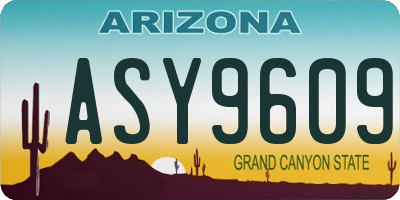 AZ license plate ASY9609