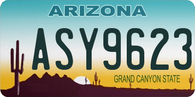 AZ license plate ASY9623