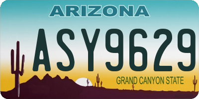AZ license plate ASY9629