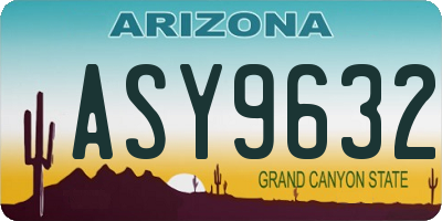 AZ license plate ASY9632