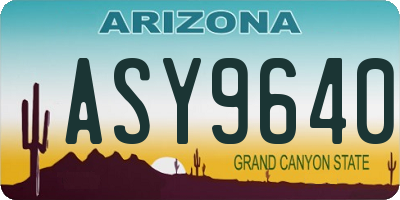 AZ license plate ASY9640