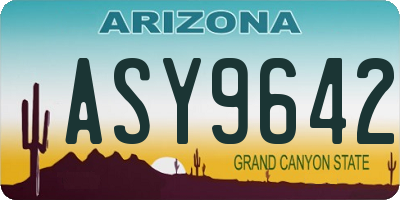 AZ license plate ASY9642