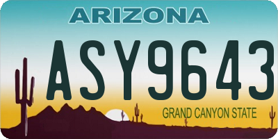 AZ license plate ASY9643