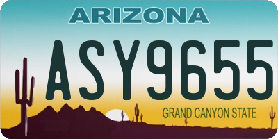 AZ license plate ASY9655