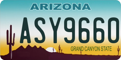 AZ license plate ASY9660
