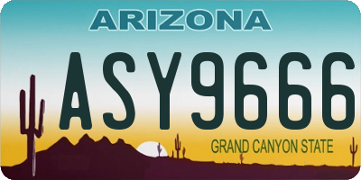AZ license plate ASY9666