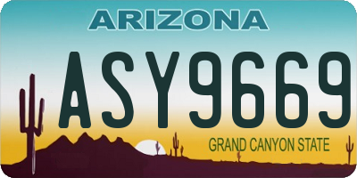 AZ license plate ASY9669