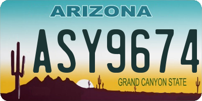 AZ license plate ASY9674