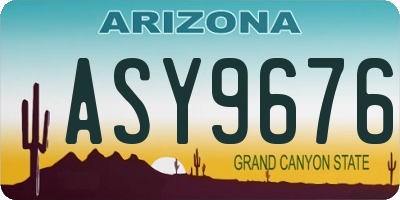 AZ license plate ASY9676