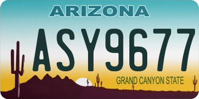 AZ license plate ASY9677