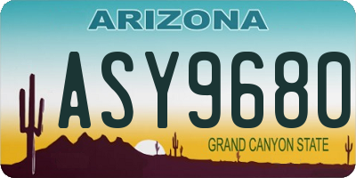 AZ license plate ASY9680
