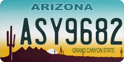AZ license plate ASY9682