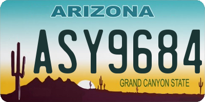 AZ license plate ASY9684