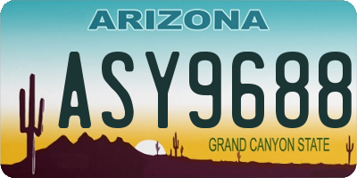 AZ license plate ASY9688