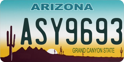AZ license plate ASY9693