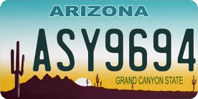 AZ license plate ASY9694