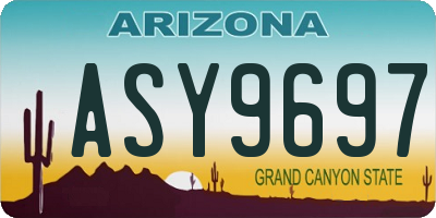 AZ license plate ASY9697