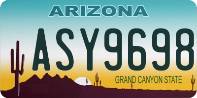 AZ license plate ASY9698