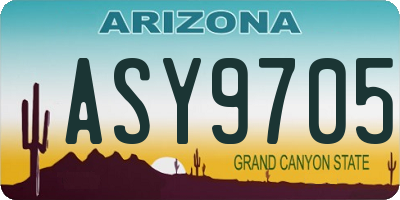 AZ license plate ASY9705