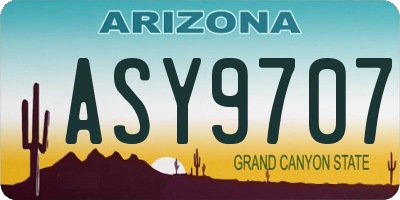 AZ license plate ASY9707