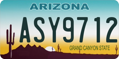 AZ license plate ASY9712