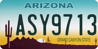 AZ license plate ASY9713