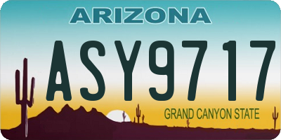 AZ license plate ASY9717