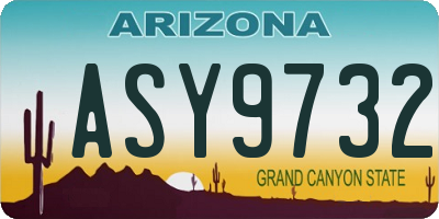 AZ license plate ASY9732
