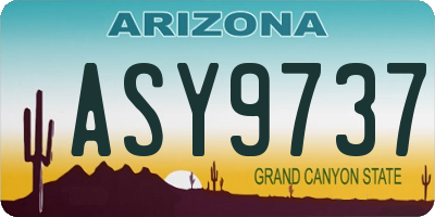 AZ license plate ASY9737
