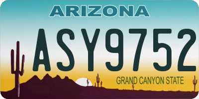 AZ license plate ASY9752