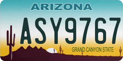 AZ license plate ASY9767