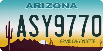 AZ license plate ASY9770