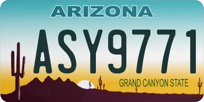 AZ license plate ASY9771