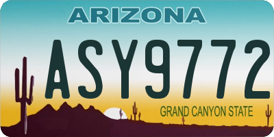 AZ license plate ASY9772