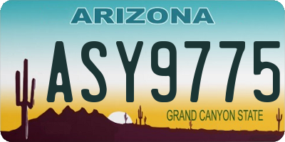 AZ license plate ASY9775
