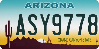 AZ license plate ASY9778