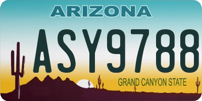 AZ license plate ASY9788