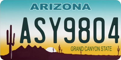 AZ license plate ASY9804