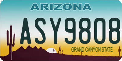 AZ license plate ASY9808